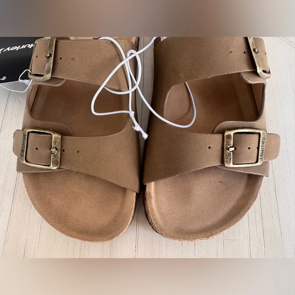 Hurley - Jameer Little Kid Unisex Footbed Sandals - Tan Size 13 NWT